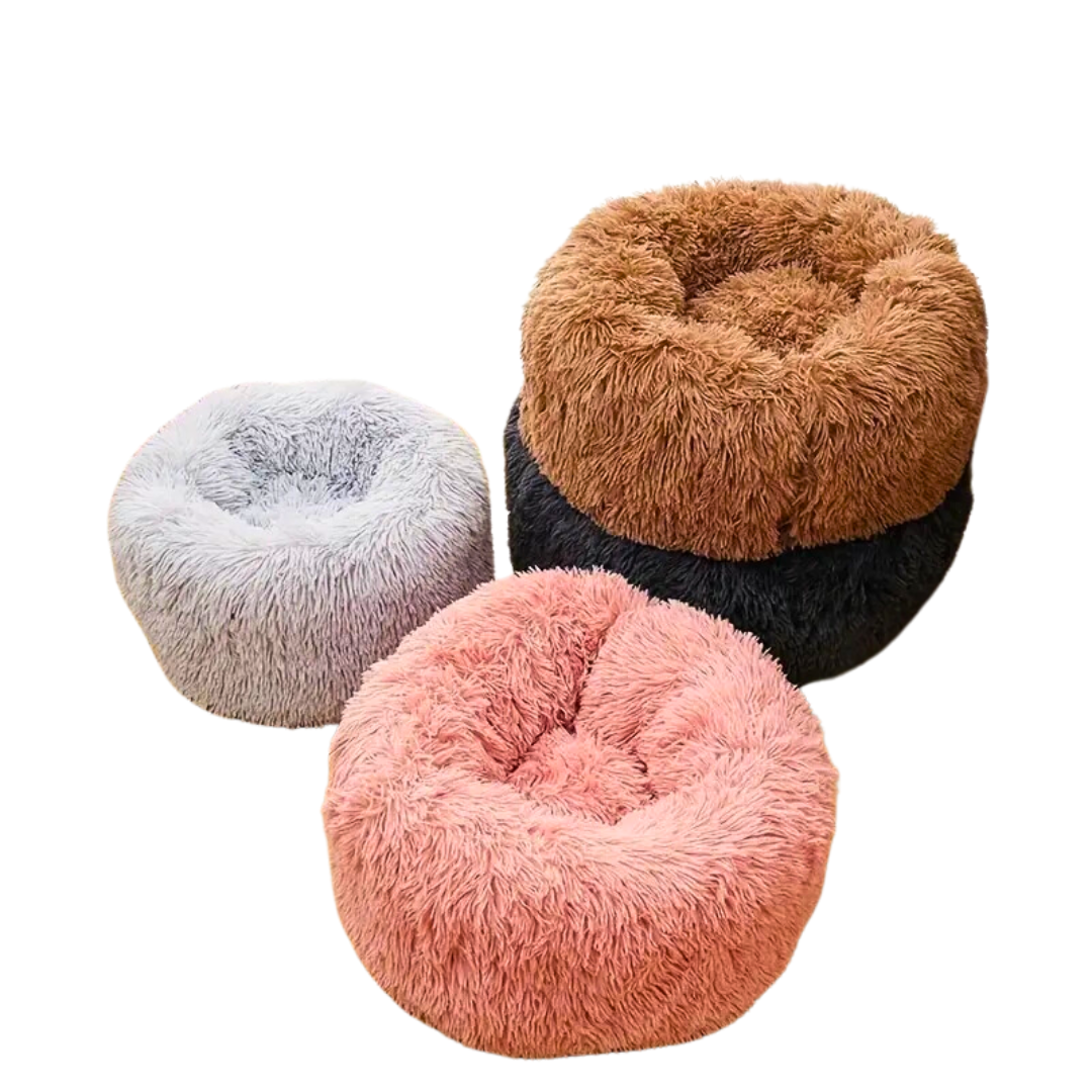 Cat Bed – Soft Calming Donut Nest (Black)