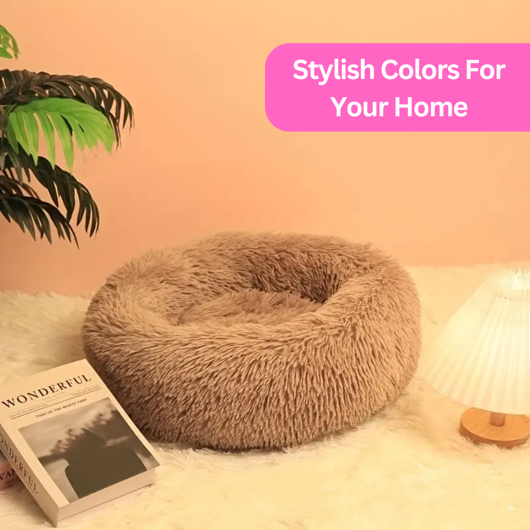 Cat Bed – Soft Calming Donut Nest (Black)